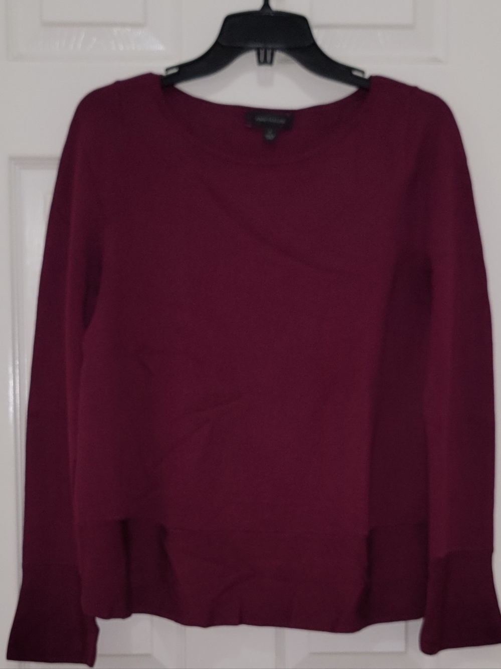 Ann Taylor Crewneck Sweater in Deep Berry